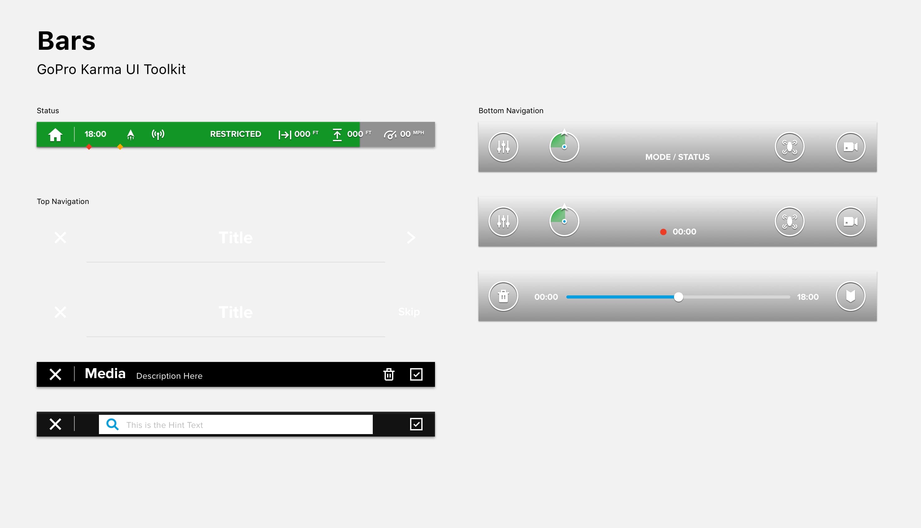 UI toolkit: Bars