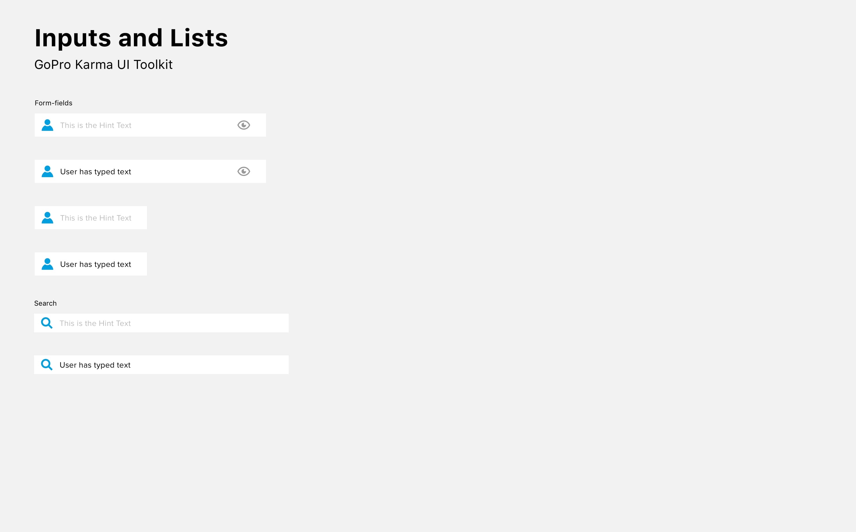 UI toolkit: Inputs and Lists