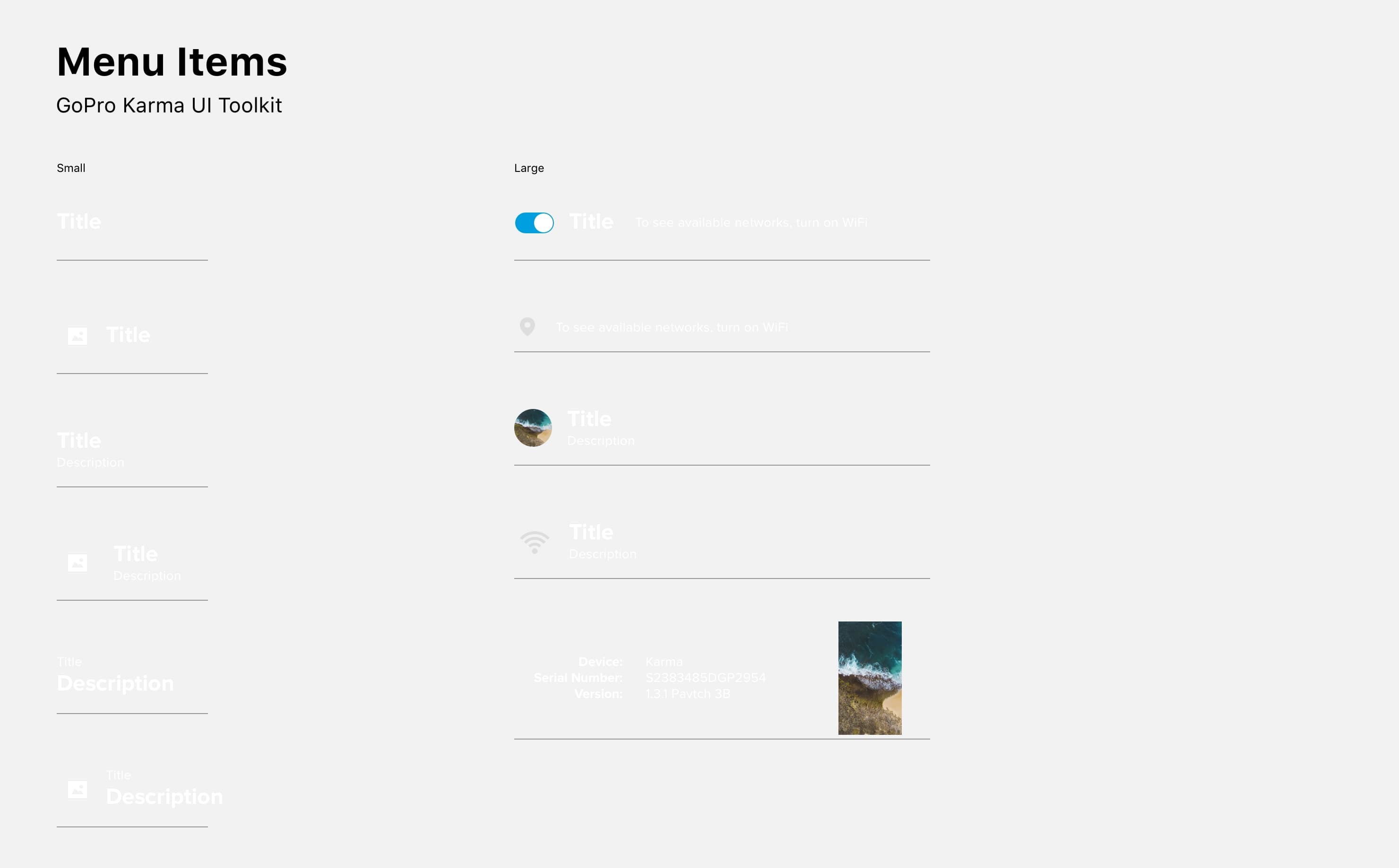 UI toolkit: Menu Items