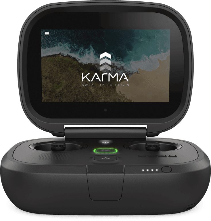 Karma controller showing the start screen