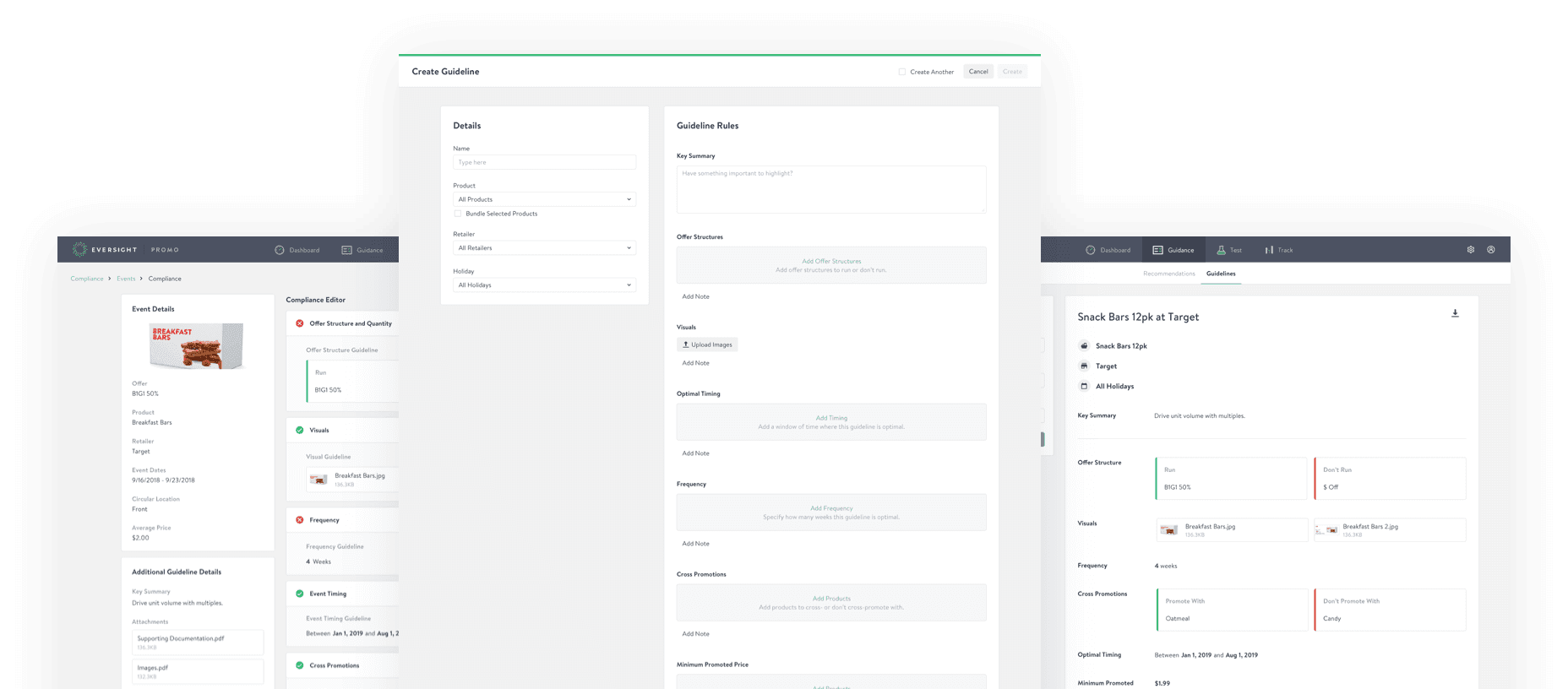 Guideline creator, editor, and viewer screens