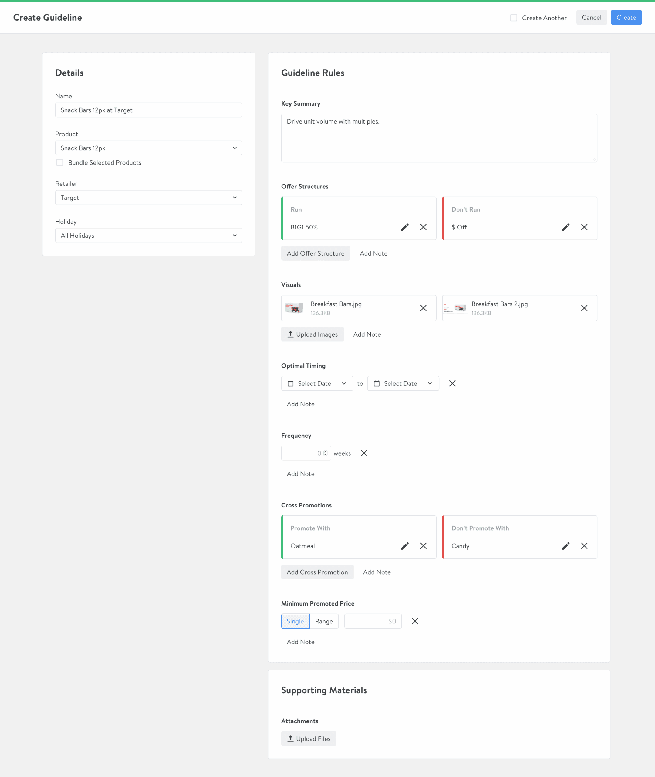Guideline creator, filled in
